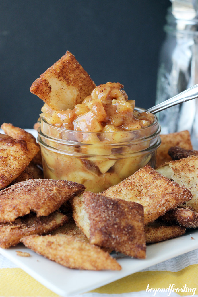 Apple Pie Dip with Fried Pie Crust Cinnamon Chips