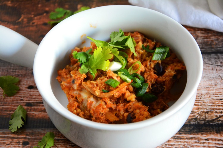 {Lighter} Chicken Fajita Casserole