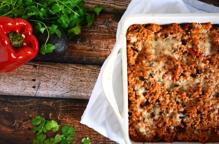 {Lighter} Chicken Fajita Casserole