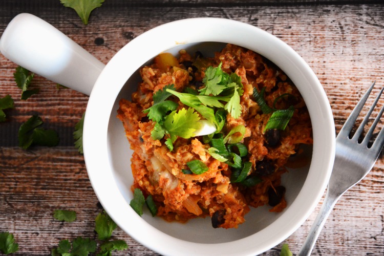 {Lighter} Chicken Fajita Casserole