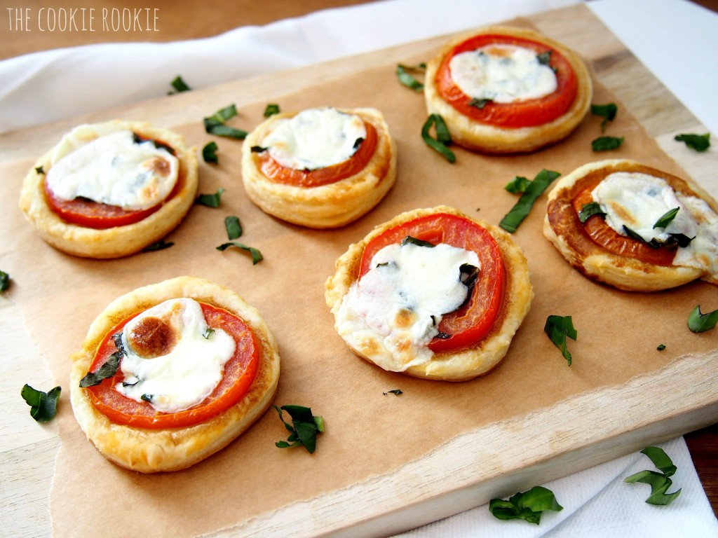 Mini Caprese Tarts! Mini bites of heaven with basil, balasmic, tomato, and mozzarella. YUM!
