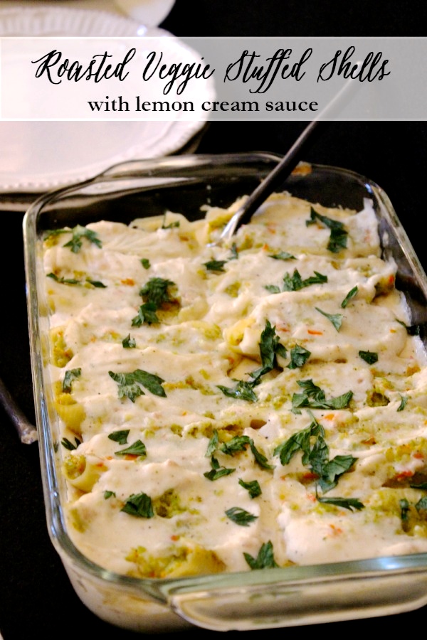 Stuffed Veggie Shells with Lemon Cream Sauce