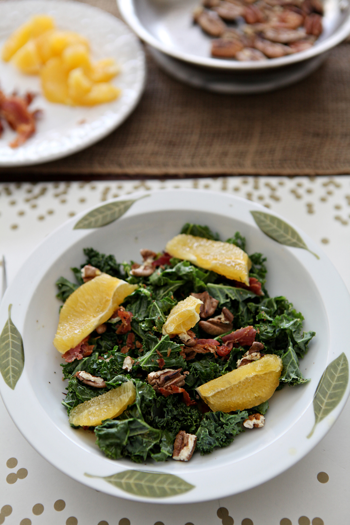 Mandarin Kale Salad // Erin Skinner of The Speckled Palate for My Cooking Spot