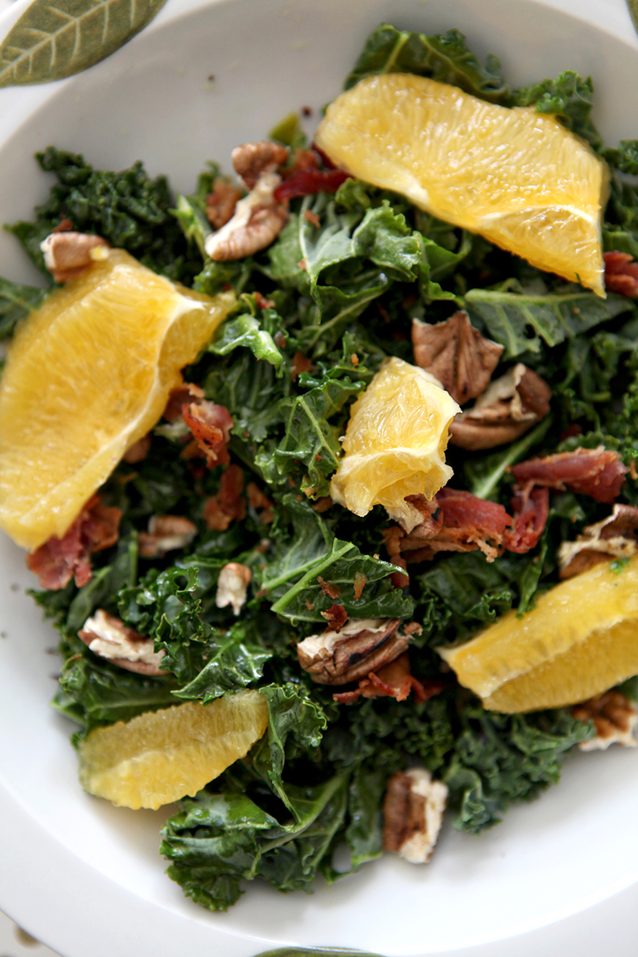 Mandarin Kale Salad // Erin Skinner of The Speckled Palate for My Cooking Spot