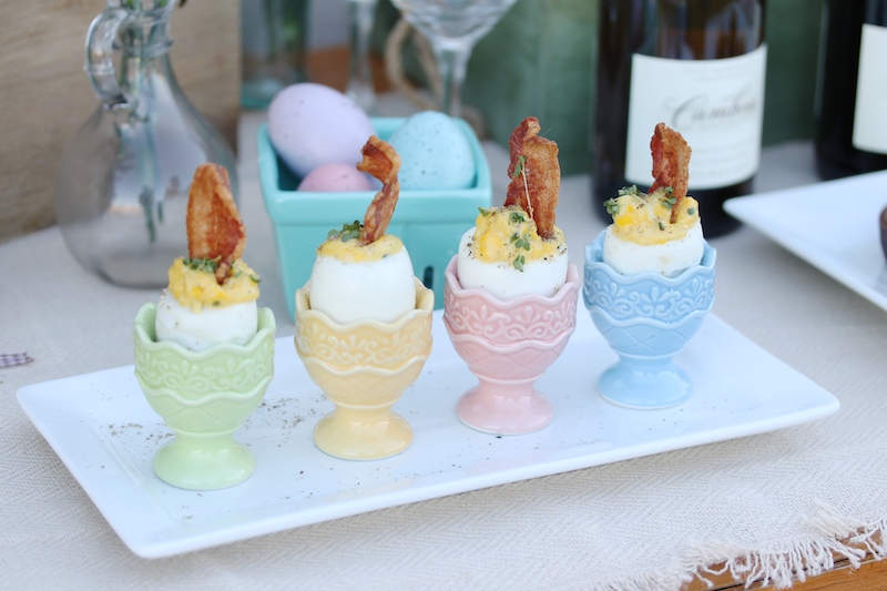 Cracked Pepper Bacon Deviled Eggs