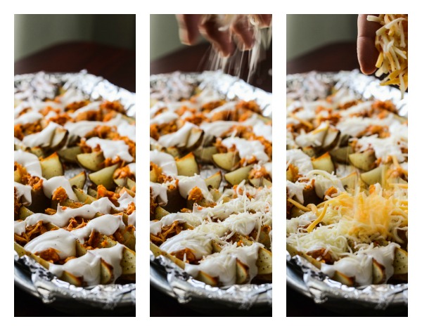 Loaded Buffalo Chicken Baked Potato Fries | The ultimate side dish! Get the recipe on MyCookingSpot.com!