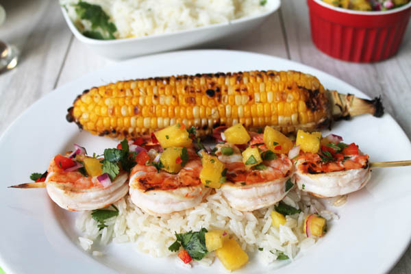 Pina Colada Shrimp plated