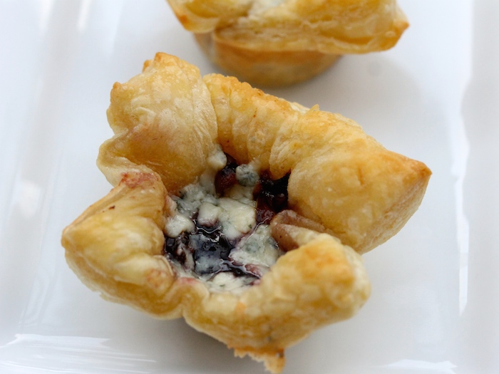 blue cheese blackberry puffs